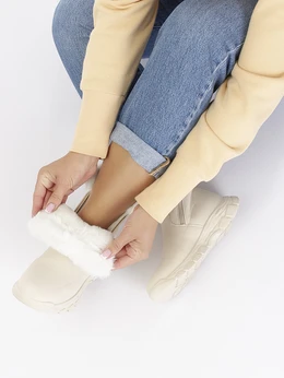 Женские бежевые ботинки Baden (Натуральная шерсть)