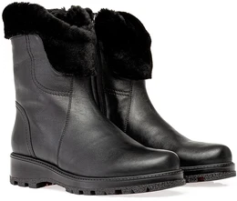 Женские черные полусапоги Janita (Натуральный мех)