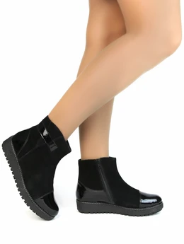 Женские черные ботинки Remonte (Натуральный мех)