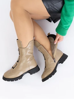 Женские бежевые ботинки Baden (Натуральная шерсть)