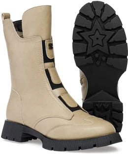 Женские бежевые ботинки Baden (Натуральная шерсть)