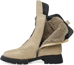 Женские бежевые ботинки Baden (Натуральная шерсть)