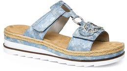 Женские голубые сабо Rieker