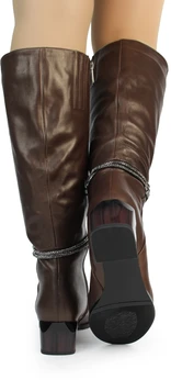 Женские коричневые сапоги Bludo (Байка)