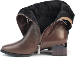 Женские коричневые сапоги Bludo (Байка)