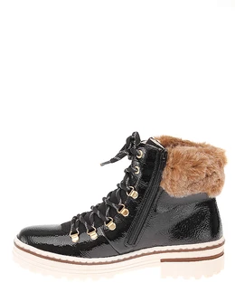 Женские черные ботинки Rieker (Искусственная шерсть)