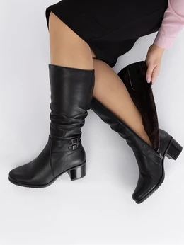 Женские черные сапоги Janita (Натуральный мех)