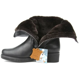Женские черные полусапоги Janita (Натуральный мех)