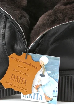 Женские черные полусапоги Janita (Натуральный мех)