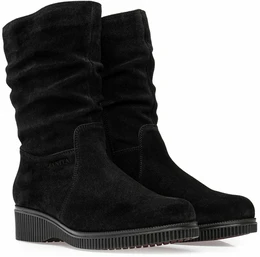 Женские черные полусапоги Janita (Натуральный мех)