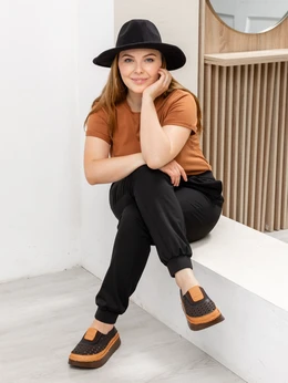 Женские черные полуботинки Ascalini