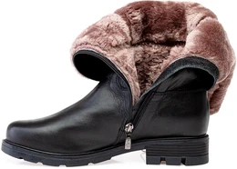 Женские черные сапоги Francesco Donni (Натуральный мех)