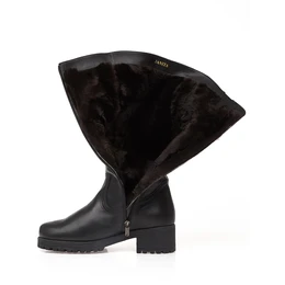 Женские черные сапоги Janita (Натуральный мех)