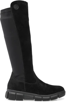 Женские черные сапоги Rieker (Искусственная шерсть)