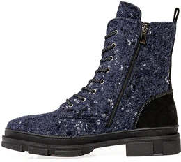 Женские синие ботинки Shoiberg (Натуральная шерсть)