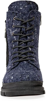 Женские синие ботинки Shoiberg (Натуральная шерсть)