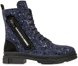 Женские синие ботинки Shoiberg (Натуральная шерсть)