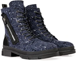 Женские синие ботинки Shoiberg (Натуральная шерсть)