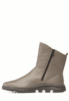 Женские серо-коричневые ботинки Romer (Натуральный мех)