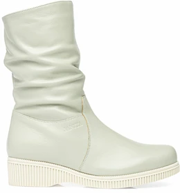 Женские бежевые полусапоги Janita (Натуральный мех)