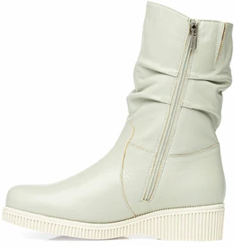 Женские бежевые полусапоги Janita (Натуральный мех)