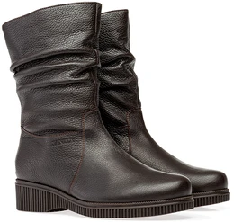 Женские коричневые полусапоги Janita (Натуральный мех)