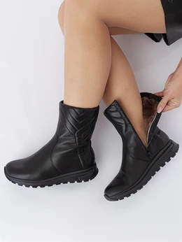 Женские черные полусапоги Romer (Натуральный мех)