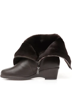 Женские коричневые полусапоги Janita (Натуральный мех)