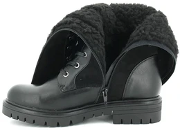 Женские черные сапоги Rieker (Искусственная шерсть)