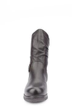 Женские коричневые полусапоги Janita (Натуральный мех)