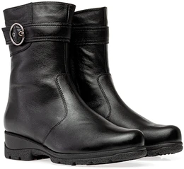 Женские черные полусапоги Janita (Натуральный мех)