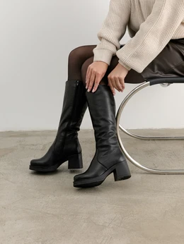 Женские черные сапоги ALEXIA LEVINI (Байка)