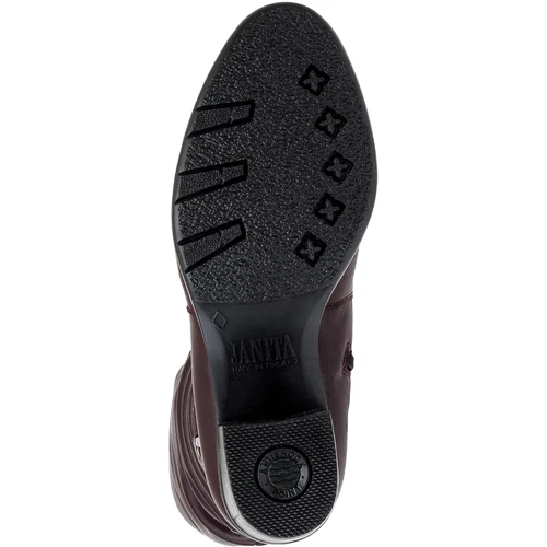 Женские бордовые сапоги Janita (Натуральный мех)