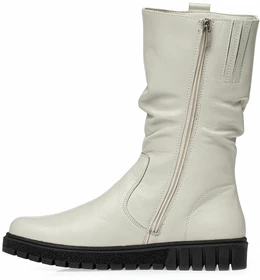 Женские бежевые полусапоги Francesco Donni (Натуральный мех)