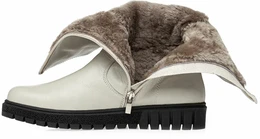 Женские бежевые полусапоги Francesco Donni (Натуральный мех)