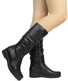 Женские черные сапоги Janita (Натуральный мех)