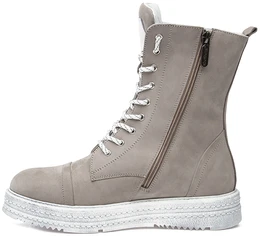 Женские серо-коричневые ботинки Shoiberg (Натуральная шерсть)