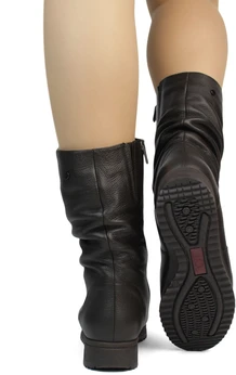 Женские коричневые полусапоги Janita (Натуральный мех)