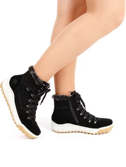 Женские черные ботинки Rieker (Натуральная шерсть)