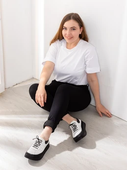 Женские белые полуботинки Ascalini