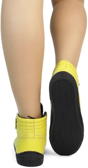 Женские желтые кеды Shoiberg (Искусственная шерсть)