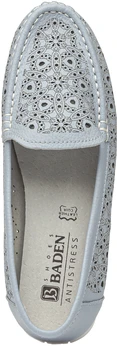 Женские голубые мокасины Baden
