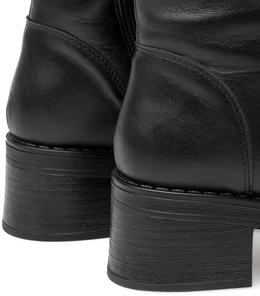 Женские черные сапоги ALEXIA LEVINI (Натуральный мех)