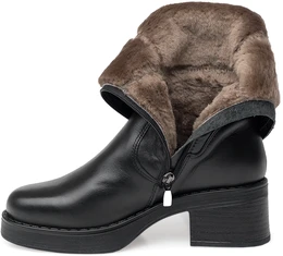 Женские черные сапоги ALEXIA LEVINI (Натуральный мех)