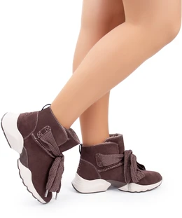 Женские коричневые ботинки Baden (Натуральная шерсть)