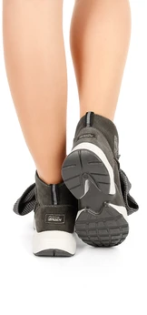 Женские серо-коричневые ботинки Baden (Натуральная шерсть)