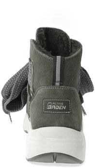 Женские серо-коричневые ботинки Baden (Натуральная шерсть)