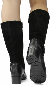 Женские черные сапоги Francesco Donni (Натуральный мех)