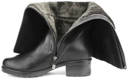 Женские черные сапоги Francesco Donni (Натуральный мех)