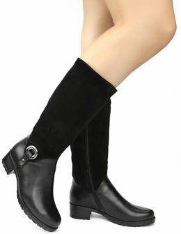 Женские черные сапоги Francesco Donni (Натуральный мех)